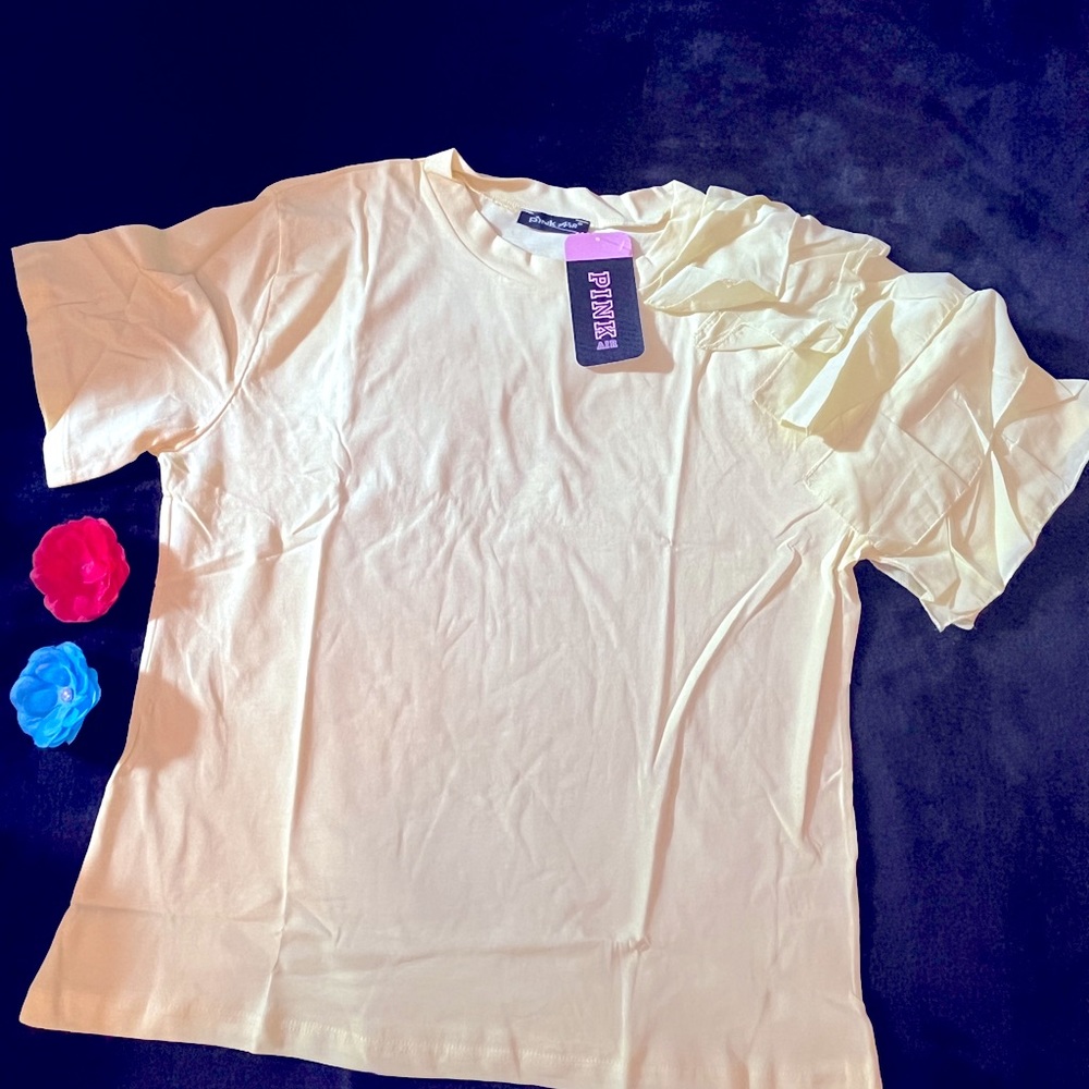 PINK AIR WOMENS YELLOW T-SHIRT 👚🧍🏻‍♀️